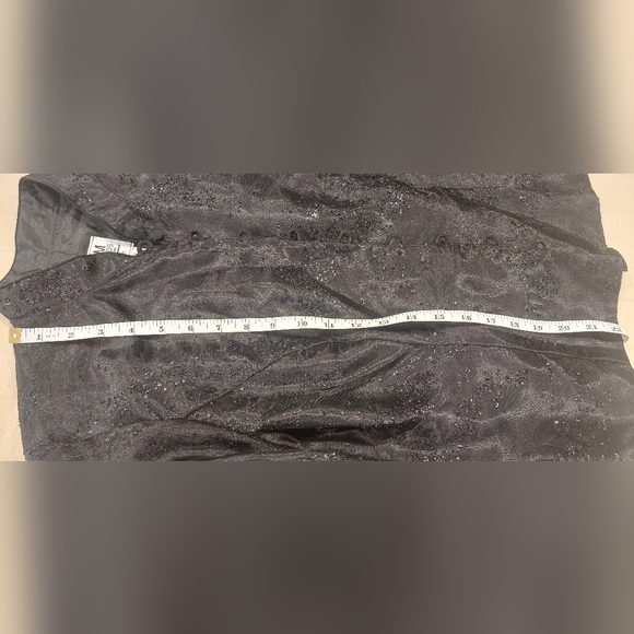 R&M Richards Elegant Black Blouse with Sheer Sleeves - Picture 11 of 12